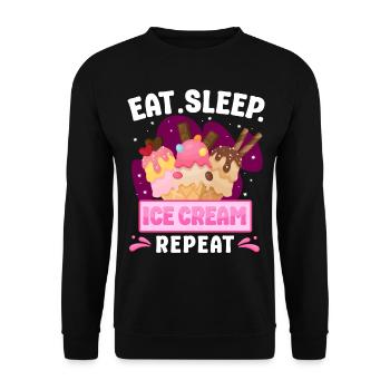 Cornet de crème glacée Manger de la crème glacée sleep - Sweat-shirt Unisexe - noir - Devant - Alina (178cm) & Michal (187cm)