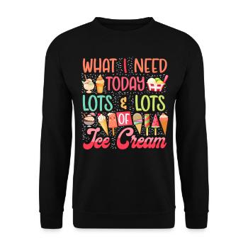 Ice Cream Cone Popsicle What I - Unisex Pullover - Schwarz - Vorne - Alina (178cm) & Michal (187cm)