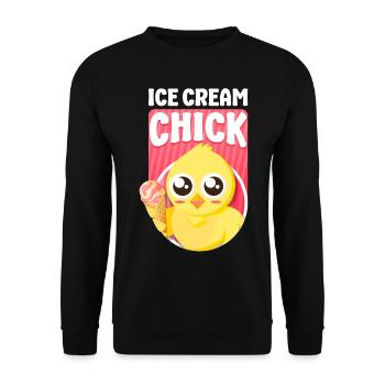 Ice Cream Chicken Cone Ice Cream - Unisex Pullover - Schwarz - Vorne - Alina (178cm) & Michal (187cm)