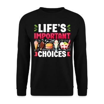 Ice Cream Cone Popsicle Life's - Unisex Pullover - Schwarz - Vorne - Alina (178cm) & Michal (187cm)