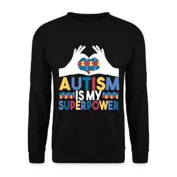 Autisme autistique Autiste - Sweat-shirt Unisexe - noir - Devant - Alina (178cm) & Michal (187cm)