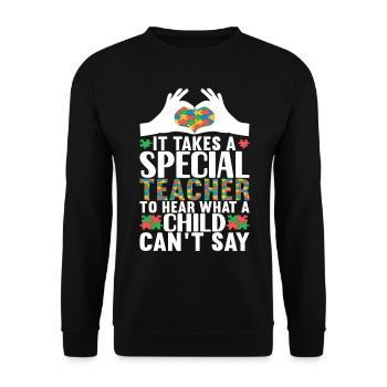 Autistic Autism Teacher Autistic - Unisex Sweatshirt - black - Front - Alina (178cm) & Michal (187cm)
