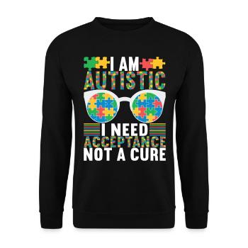 Autisme autistique Autiste - Sweat-shirt Unisexe - noir - Devant - Alina (178cm) & Michal (187cm)