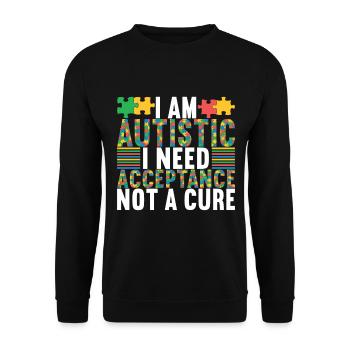 Autistic Autism Autistic - Unisex Sweatshirt - black - Front - Alina (178cm) & Michal (187cm)
