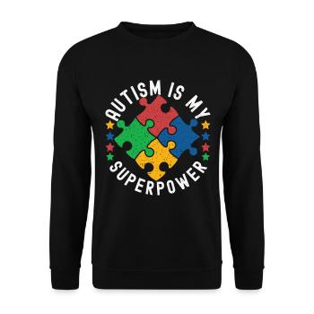 Autistic Autism Autistic - Unisex Sweatshirt - black - Front - Alina (178cm) & Michal (187cm)