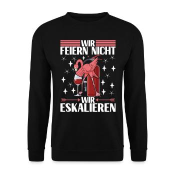 Saufen Party Alkohol Wein - Unisex Pullover - Schwarz - Vorne - Alina (178cm) & Michal (187cm)