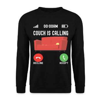Faulheit Faulenzer Langschäfer Couch - Unisex Pullover - Schwarz - Vorne - Alina (178cm) & Michal (187cm)
