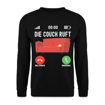 Faulheit Faulenzer Langschäfer Couch - Unisex Pullover - Schwarz - Vorne - Alina (178cm) & Michal (187cm)