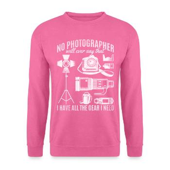 Aucun photographe ne dira jamais que... - Sweat-shirt Unisexe - rose - Devant