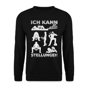 Fotograf Ich kann alle Stellungen Fotografie - Unisex Pullover - Schwarz - Vorne - Alina (178cm) & Michal (187cm)