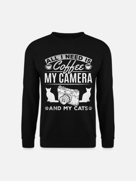 All I need is coffee, my camera and - Unisex Sweatshirt - black