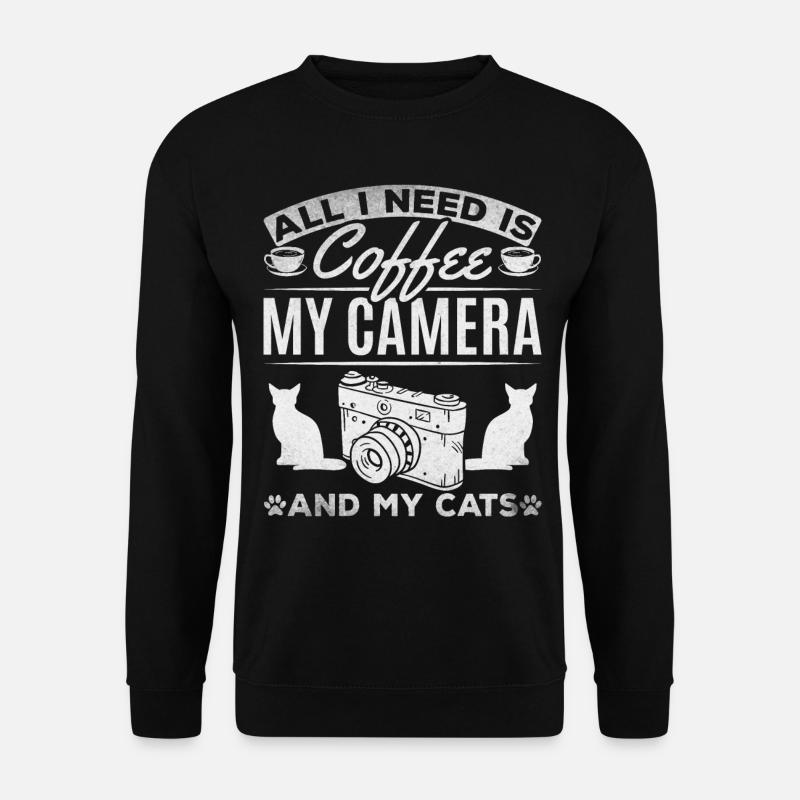 All I need is coffee, my camera and - Unisex Sweatshirt - black