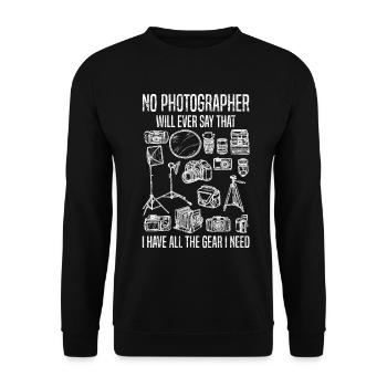 No photographer will ever say that - Funnier - Unisex Sweatshirt - black - Front - Alina (178cm) & Michal (187cm)