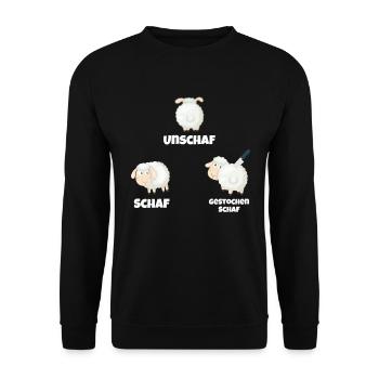 Photographe Sheep Unshaf Stung Sheep Drôle - Sweat-shirt Unisexe - noir - Devant - Alina (178cm) & Michal (187cm)
