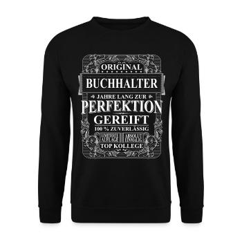 Original Buchhalter Kollegen Geschenk Vintage - Unisex Pullover - Schwarz - Vorne - Alina (178cm) & Michal (187cm)