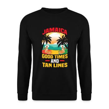 Jamaika Strandurlaub am Meer Design Strandmotiv - Unisex Pullover - Schwarz - Vorne - Alina (178cm) & Michal (187cm)