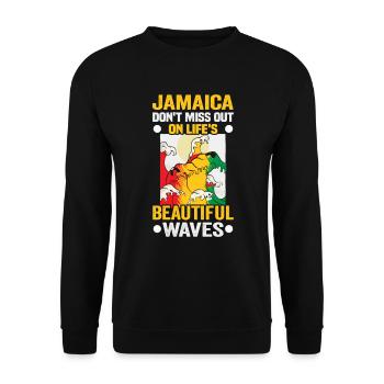 Jamaika Strandurlaub am Meer Design Strandmotiv - Unisex Pullover - Schwarz - Vorne - Alina (178cm) & Michal (187cm)