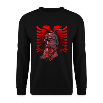 Albanischer Adler Kosovo Designs für Albaner - Unisex Pullover - Schwarz - Vorne - Alina (178cm) & Michal (187cm)