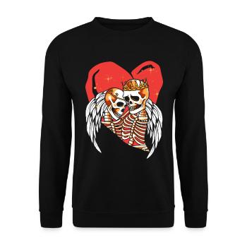 Amour infini et romance Gothic Bones Squelette - Sweat-shirt Unisexe - noir - Devant - Alina (178cm) & Michal (187cm)