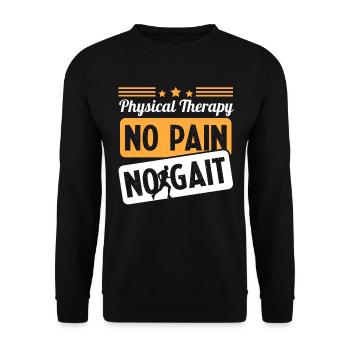 Physical Therapy No Pain No Gait Physics PT - Unisex Pullover - Schwarz - Vorne - Alina (178cm) & Michal (187cm)