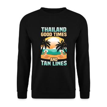 Thaïlande Beach Holiday by the Sea Design Beach Motif - Sweat-shirt Unisexe - noir - Devant - Alina (178cm) & Michal (187cm)