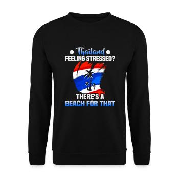 Thailand Beach Holiday by the Sea Design Beach Motif - Unisex Sweatshirt - black - Front - Alina (178cm) & Michal (187cm)