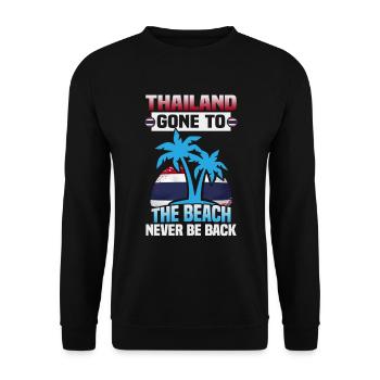 Thailand Beach Holiday by the Sea Design Beach Motif - Unisex Sweatshirt - black - Front - Alina (178cm) & Michal (187cm)