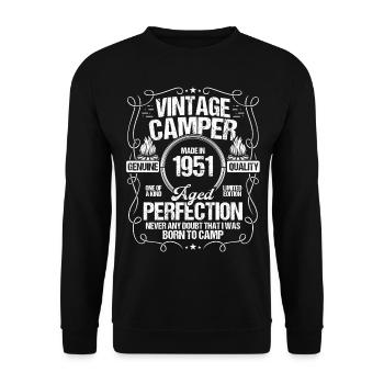 1951 Camper Mountains Scout Scouting Camping 1951 - Unisex Sweatshirt - black - Front - Alina (178cm) & Michal (187cm)