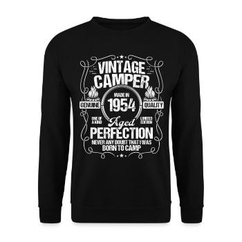 1954 Camper Mountains Scout Scouting Camping 1954 - Unisex Sweatshirt - black - Front - Alina (178cm) & Michal (187cm)