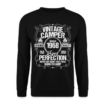 1968 Camper Mountains Scout Scouting Camping 1968 - Unisex Sweatshirt - black - Front - Alina (178cm) & Michal (187cm)