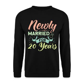 20th Wedding Anniversary Couple Design 20 Years of Marriage - Unisex Sweatshirt - black - Front - Alina (178cm) & Michal (187cm)