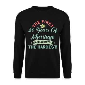 20th Wedding Anniversary Couple Design 20 Years of Marriage - Unisex Sweatshirt - black - Front - Alina (178cm) & Michal (187cm)