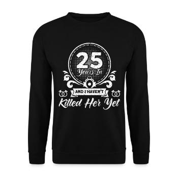 25th Wedding Anniversary Couple Design 25 Years of Marriage - Unisex Sweatshirt - black - Front - Alina (178cm) & Michal (187cm)