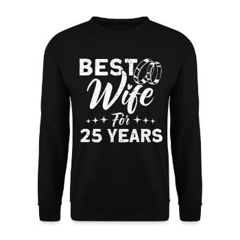 25th Wedding Anniversary Couple Design 25 Years of Marriage - Unisex Sweatshirt - black - Front - Alina (178cm) & Michal (187cm)