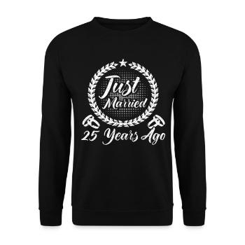 25th Wedding Anniversary Couple Design 25 Years of Marriage - Unisex Sweatshirt - black - Front - Alina (178cm) & Michal (187cm)