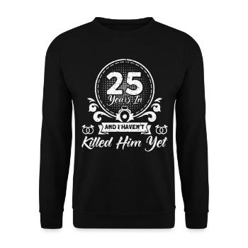 25th Wedding Anniversary Couple Design 25 Years of Marriage - Unisex Sweatshirt - black - Front - Alina (178cm) & Michal (187cm)