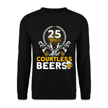 25th Wedding Anniversary Couple Design 25 Years of Marriage - Unisex Sweatshirt - black - Front - Alina (178cm) & Michal (187cm)