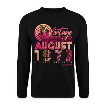 Vintage 1973 in August - Unisex Sweatshirt - black - Front - Alina (178cm) & Michal (187cm)