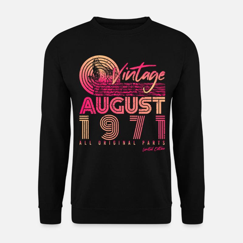 Millésime 1971 en août - Sweat-shirt Unisexe - noir