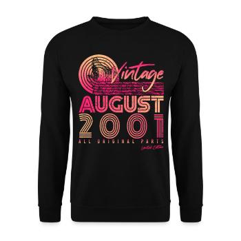 Mois de naissance Août 2001 - Sweat-shirt Unisexe - noir - Devant - Alina (178cm) & Michal (187cm)