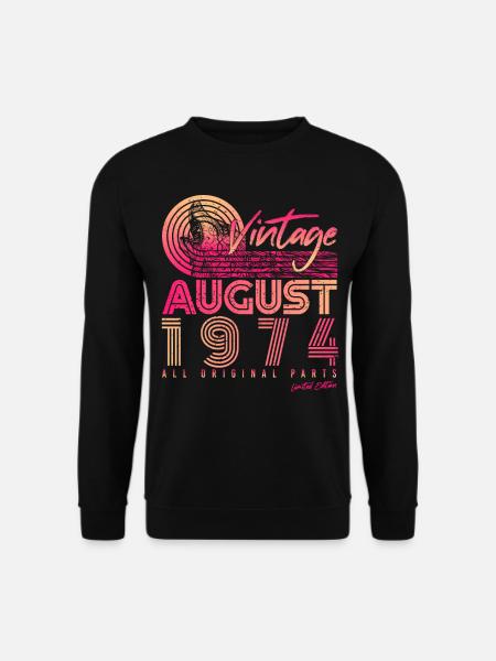 Vintage 1974 Im August - Unisex Pullover - Schwarz