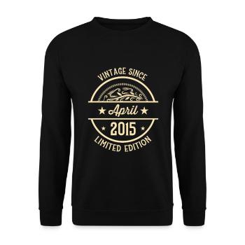 Anniversaire Vintage depuis avril 2015 - Sweat-shirt Unisexe - noir - Devant - Alina (178cm) & Michal (187cm)