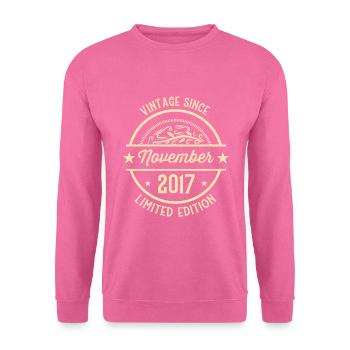 Geburtstag Vintage seit November 2017 - Unisex Pullover - Pink - Vorne