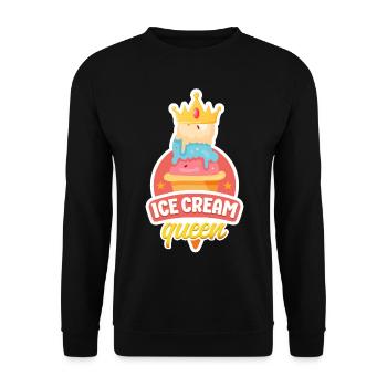 Ice Cream Cone Crown Ice Cream - Unisex Pullover - Schwarz - Vorne - Alina (178cm) & Michal (187cm)