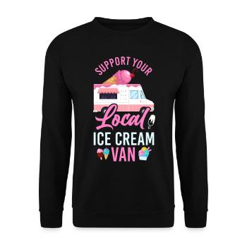 Crème glacée Crème glacée Van Truck Cone - Sweat-shirt Unisexe - noir - Devant - Alina (178cm) & Michal (187cm)