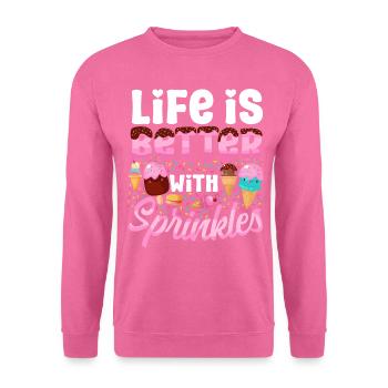 Cône de crème glacée Popsicle La vie est - Sweat-shirt Unisexe - rose - Devant