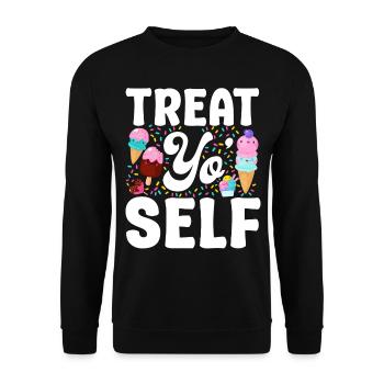 Ice Cream Cone Popsicle Treat Yo' - Unisex Pullover - Schwarz - Vorne - Alina (178cm) & Michal (187cm)