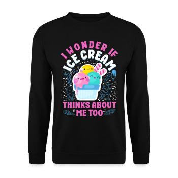 Crème glacée Je me demande si la crème glacée - Sweat-shirt Unisexe - noir - Devant - Alina (178cm) & Michal (187cm)