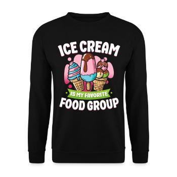 Ice Cream Cone Popsicle Ice Cream - Unisex Pullover - Schwarz - Vorne - Alina (178cm) & Michal (187cm)