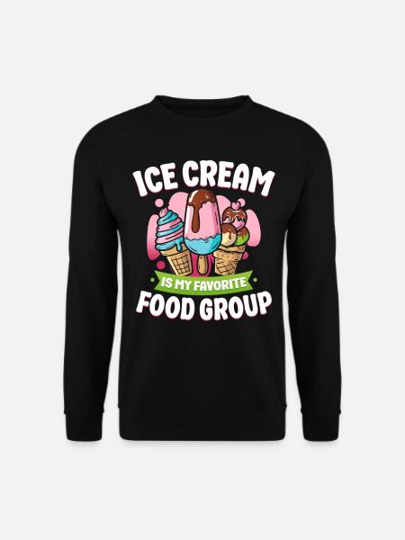 Ice Cream Cone Popsicle Ice Cream - Unisex Pullover - Schwarz